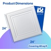 image:imageArt3d 48Pack PVC Drop Ceiling Tiles 192 SqFt 24x24 Decorative Panels for Home and Office 2ft x 2ft MultiPack Crisp White FinishBright White