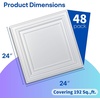 image:imageArt3d 48Pack PVC Drop Ceiling Tiles 192 SqFt 24x24 Decorative Panels for Home and Office 2ft x 2ft MultiPack Crisp White FinishCrisp White 48pcs