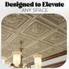image:imageArt3d 48Pack PVC Drop Ceiling Tiles 192 SqFt 24x24 Decorative Panels for Home and Office 2ft x 2ft MultiPack Crisp White FinishGold