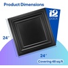 image:imageArt3d 48Pack PVC Drop Ceiling Tiles 192 SqFt 24x24 Decorative Panels for Home and Office 2ft x 2ft MultiPack Crisp White FinishMatte Black