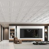 image:imageArt3d 48Pack PVC Drop Ceiling Tiles 192 SqFt 24x24 Decorative Panels for Home and Office 2ft x 2ft MultiPack Crisp White FinishPure White 48pcs