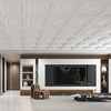 image:imageArt3d 48Pack PVC Drop Ceiling Tiles 192 SqFt 24x24 Decorative Panels for Home and Office 2ft x 2ft MultiPack Crisp White FinishSnow White