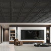 image:imageArt3d 48Pack PVC Drop Ceiling Tiles 192 SqFt 24x24 Decorative Panels for Home and Office 2ft x 2ft MultiPack Crisp White FinishSquare Black