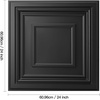 image:imageArt3d 48Pack PVC Drop Ceiling Tiles 192 SqFt 24x24 Decorative Panels for Home and Office 2ft x 2ft MultiPack Crisp White FinishSquare Black