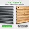 image:imageArt3d 8Pack 96 x 6 WPC Wall Panels 3D Wood Fluted Acoustic Accent Wall Paneling Mondern Wainscoting Panels for Interior Wall Decor Living Room Bedroom Office Covering 32 Sqft WalnutSteel Gray
