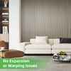 image:imageArt3d 8Pack 96 x 6 WPC Wall Panels 3D Wood Fluted Acoustic Accent Wall Paneling Mondern Wainscoting Panels for Interior Wall Decor Living Room Bedroom Office Covering 32 Sqft WalnutElegant Champagne