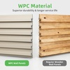 image:imageArt3d 8Pack 96 x 6 WPC Wall Panels 3D Wood Fluted Acoustic Accent Wall Paneling Mondern Wainscoting Panels for Interior Wall Decor Living Room Bedroom Office Covering 32 Sqft WalnutElegant Champagne