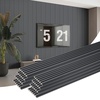 image:imageArt3d 8Pack 96 x 6 WPC Wall Panels 3D Wood Fluted Acoustic Accent Wall Paneling Mondern Wainscoting Panels for Interior Wall Decor Living Room Bedroom Office Covering 32 Sqft WalnutSteel Gray