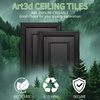 image:imageArt3d Decorative Drop Ceiling Tiles 2x4 ftQuick Install Decorative 3D PVC Ceiling Panels for Room and Commerical Decor12 Pack Covers 96 Sqft Rectangular WhiteRectangular Black