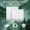 image:imageArt3d Decorative Drop Ceiling Tiles 2x4 ftQuick Install Decorative 3D PVC Ceiling Panels for Room and Commerical Decor12 Pack Covers 96 Sqft Rectangular WhiteRectangular White