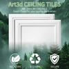 image:imageArt3d Decorative Drop Ceiling Tiles 2x4 ftQuick Install Decorative 3D PVC Ceiling Panels for Room and Commerical Decor12 Pack Covers 96 Sqft Rectangular WhiteSquare White