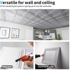 image:imageArt3d PVC Ceiling Tiles 2x2 Plastic Sheet in Pure White 48Pack MultiPackBrushed Silver