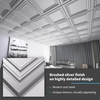 image:imageArt3d PVC Ceiling Tiles 2x2 Plastic Sheet in Pure White 48Pack MultiPackBrushed Silver