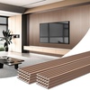 image:imageArt3d 8Pack 96 x 6 WPC Wall Panels 3D Wood Fluted Acoustic Accent Wall Paneling Mondern Wainscoting Panels for Interior Wall Decor Living Room Bedroom Office Covering 32 Sqft WalnutTextured Brown