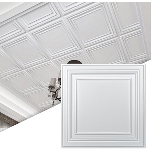 image:imageArt3d 48Pack PVC Drop Ceiling Tiles 192 SqFt 24x24 Decorative Panels for Home and Office 2ft x 2ft MultiPack Crisp White FinishBright White