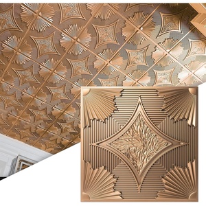 image:imageArt3d 48Pack PVC Drop Ceiling Tiles 192 SqFt 24x24 Decorative Panels for Home and Office 2ft x 2ft MultiPack Crisp White FinishClassic Bronze