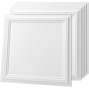 image:imageArt3d Decorative Drop Ceiling Tiles 2x4 ftQuick Install Decorative 3D PVC Ceiling Panels for Room and Commerical Decor12 Pack Covers 96 Sqft Rectangular WhiteWhite