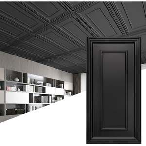 image:imageArt3d PVC Ceiling Tiles 2x2 Plastic Sheet in Pure White 48Pack MultiPackRectangular Black