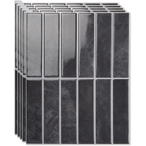 image:imageArt3d 114 x 9 Inch HeavyDuty Peel and Stick Backsplash for Home Dcor 10Pack Vinyl Wall Tiles for Kitchen Countertop White StoneSmoky Black
