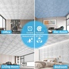 image:imageArt3d Barque Decorative Ceiling Tile 2x2 ft  Pack of 12 Covers 48 Sqft PVC Lightweight Waterproof Drop Ceiling Tiles for Living Room Office amp Commercial Use WhiteWhite