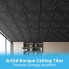 image:imageArt3d Barque Decorative Ceiling Tile 2x2 ft  Pack of 12 Covers 48 Sqft PVC Lightweight Waterproof Drop Ceiling Tiles for Living Room Office amp Commercial Use WhiteBlack