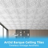 image:imageArt3d Barque Decorative Ceiling Tile 2x2 ft  Pack of 12 Covers 48 Sqft PVC Lightweight Waterproof Drop Ceiling Tiles for Living Room Office amp Commercial Use WhiteWhite