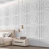 image:imageArt3d Barque Decorative Ceiling Tile 2x2 ft  Pack of 12 Covers 48 Sqft PVC Lightweight Waterproof Drop Ceiling Tiles for Living Room Office amp Commercial Use WhiteWhite