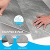 image:imageArt3d Marble Textured ClickLock Vinyl Floor Tiles 12Pack 24 x 12 Inch Floor Planks  Waterproof Flooring for Living Room Kitchen Basement Ideal for New Home Buyers amp Future Movers Gray MarbleGray Marble