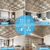 image:imageArt3d Vintage Flower Ceiling Tile 2x2 ft  Pack of 12 Covers 48 Sqft PVC Lightweight Waterproof Drop Ceiling Tiles for Living Room Bedroom Office amp Basement Antique GoldAntique Gold