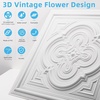 image:imageArt3d Vintage Flower Ceiling Tile 2x2 ft  Pack of 12 Covers 48 Sqft PVC Lightweight Waterproof Drop Ceiling Tiles for Living Room Bedroom Office amp Basement Antique GoldWhite