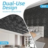 image:imageArt3d Vintage Flower Ceiling Tile 2x2 ft  Pack of 12 Covers 48 Sqft PVC Lightweight Waterproof Drop Ceiling Tiles for Living Room Bedroom Office amp Basement Antique GoldBlack