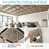 image:imageArt3d Vintage Flower Ceiling Tile 2x2 ft  Pack of 12 Covers 48 Sqft PVC Lightweight Waterproof Drop Ceiling Tiles for Living Room Bedroom Office amp Basement Antique GoldAntique Gold