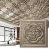 image:imageArt3d Vintage Flower Ceiling Tile 2x2 ft  Pack of 12 Covers 48 Sqft PVC Lightweight Waterproof Drop Ceiling Tiles for Living Room Bedroom Office amp Basement Antique GoldAntique Gold