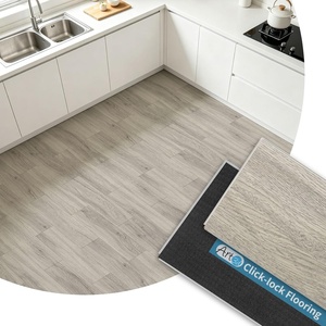 image:imageArt3d Wood Textured ClickLock SPC Floor Tiles 24Pack 24x6 Inch Vinyl Floor Planks Waterproof Flooring for Living Room Kitchen Basement Ideal for New Home Buyers amp Future Movers Ash BrownLight Grey Oak