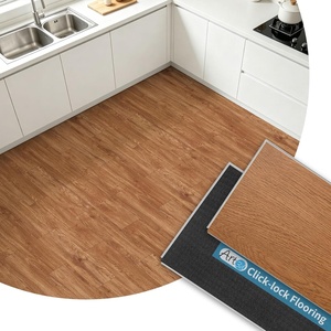 image:imageArt3d Wood Textured ClickLock SPC Floor Tiles 24Pack 24x6 Inch Vinyl Floor Planks Waterproof Flooring for Living Room Kitchen Basement Ideal for New Home Buyers amp Future Movers Ash BrownTeak