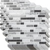 image:imageArt3d 10Sheet HeavyDuty Peel and Stick Backsplash Waterproof Wall Tiles Stick on Kitchen Backsplash Living Space Eurasian Mocha StoneCarrara Grey