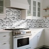 image:imageArt3d 10Sheet HeavyDuty Peel and Stick Backsplash Waterproof Wall Tiles Stick on Kitchen Backsplash Living Space Eurasian Mocha StoneCarrara Grey