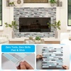 image:imageArt3d 10Sheet HeavyDuty Peel and Stick Backsplash Waterproof Wall Tiles Stick on Kitchen Backsplash Living Space Eurasian Mocha StoneGray  Blue