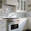 image:imageArt3d 10Sheet HeavyDuty Peel and Stick Backsplash Waterproof Wall Tiles Stick on Kitchen Backsplash Living Space Eurasian Mocha StoneGray  Blue