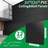 image:imageArt3d 12 Pack PVC Ceiling Tiles 24x48 Inches Glup Up Decorative Ceiling Tiles for Home Gym and Office Covering 96 Sqft Rectangular BlackBlack