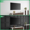 image:imageArt3d 12 Pack PVC Ceiling Tiles 24x48 Inches Glup Up Decorative Ceiling Tiles for Home Gym and Office Covering 96 Sqft Rectangular BlackMatte Black