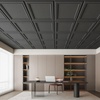 image:imageArt3d 12 Pack PVC Ceiling Tiles 24x48 Inches Glup Up Decorative Ceiling Tiles for Home Gym and Office Covering 96 Sqft Rectangular BlackMatte Black