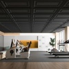 image:imageArt3d 12 Pack PVC Ceiling Tiles 24x48 Inches Glup Up Decorative Ceiling Tiles for Home Gym and Office Covering 96 Sqft Rectangular BlackRectangular Black