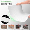 image:imageArt3d 12 Pack PVC Ceiling Tiles 24x48 Inches Glup Up Decorative Ceiling Tiles for Home Gym and Office Covering 96 Sqft Rectangular BlackStucco White