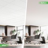 image:imageArt3d 12 Pack PVC Ceiling Tiles 24x48 Inches Glup Up Decorative Ceiling Tiles for Home Gym and Office Covering 96 Sqft Rectangular BlackStucco White
