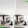 image:imageArt3d 12 Pack PVC Ceiling Tiles 24x48 Inches Glup Up Decorative Ceiling Tiles for Home Gym and Office Covering 96 Sqft Rectangular BlackStucco White
