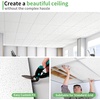 image:imageArt3d 12 Pack PVC Ceiling Tiles 24x48 Inches Glup Up Decorative Ceiling Tiles for Home Gym and Office Covering 96 Sqft Rectangular BlackStucco White