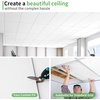 image:imageArt3d 12 Pack PVC Ceiling Tiles 24x48 Inches Glup Up Decorative Ceiling Tiles for Home Gym and Office Covering 96 Sqft Rectangular BlackWhite
