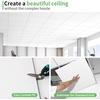 image:imageArt3d 12 Pack PVC Ceiling Tiles 24x48 Inches Glup Up Decorative Ceiling Tiles for Home Gym and Office Covering 96 Sqft Rectangular BlackWhite