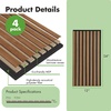 image:imageArt3d 4Pack 47x236 Inch Acoustic Panels with Wood Slat Design  Soundproof Wall Panel for Office Gaming Room amp Studio Ideal for Streamers Home Workers amp Recent Movers OakDeep Walnut